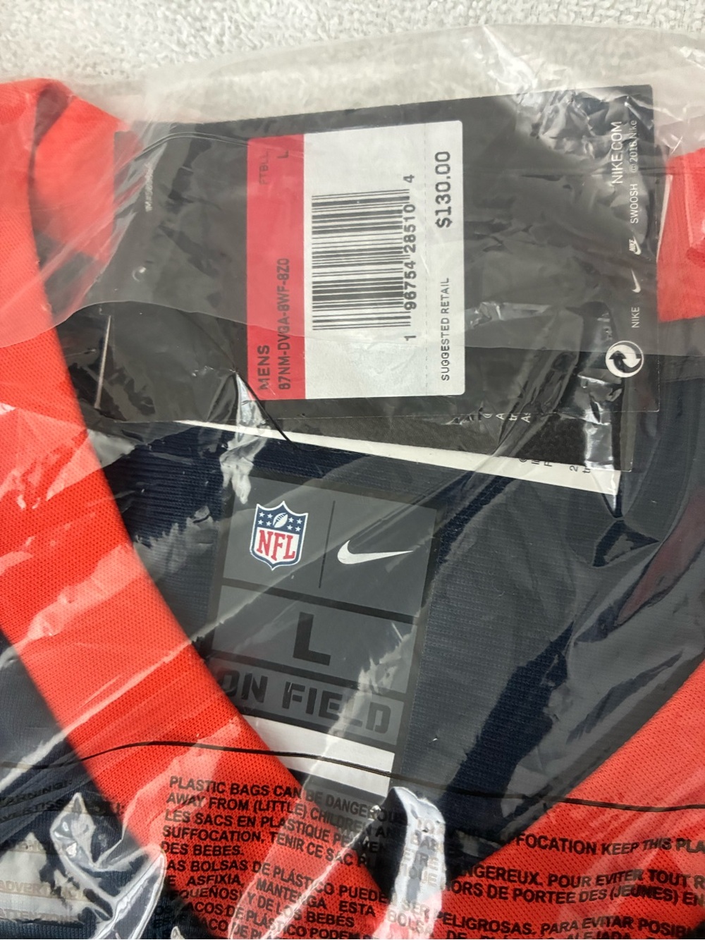 Nike Denver Broncos Navy Blue and Orange #3 Jersey - Picture 4 of 8